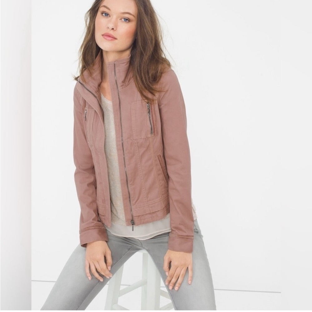 White House Black Market Mauve Utility Jacket